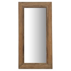 Rustic Recycled Teak Standing Mirror with Thick Handcrafted Wood Surround