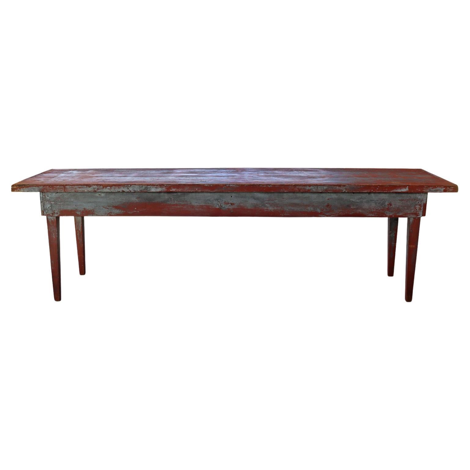 Rustic Red Farm Table For Sale