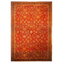 Rustic Red Oversized Allover Design Antique Indian Agra 16'2" x 23'7"