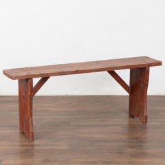 Rustic Red Pine Narrow Bench, Hungary circa 1900