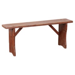 Rustic Red Pine Narrow Bench, Hungary circa 1900