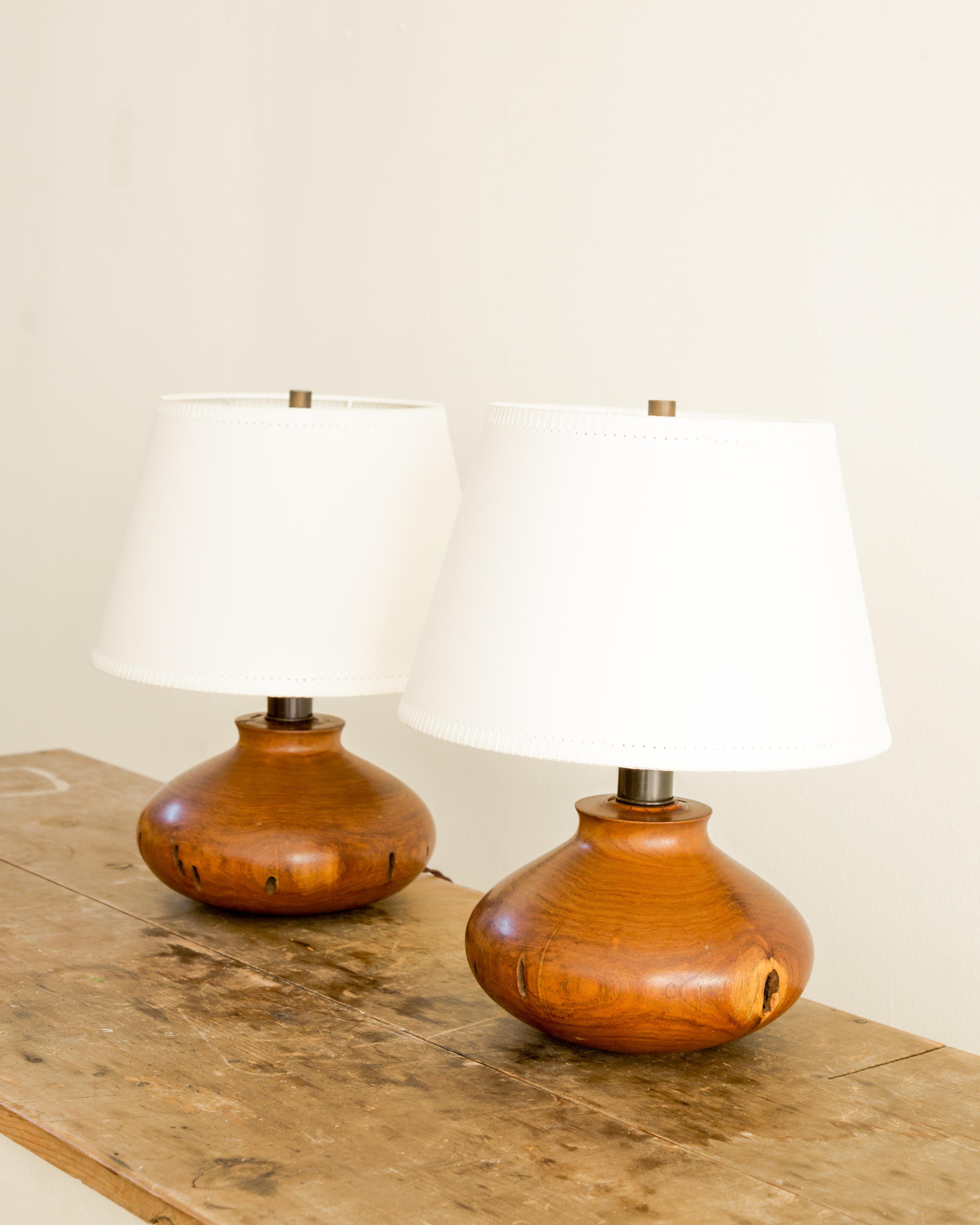 American Rustic + Refined Turned Mesquite Table Lamps