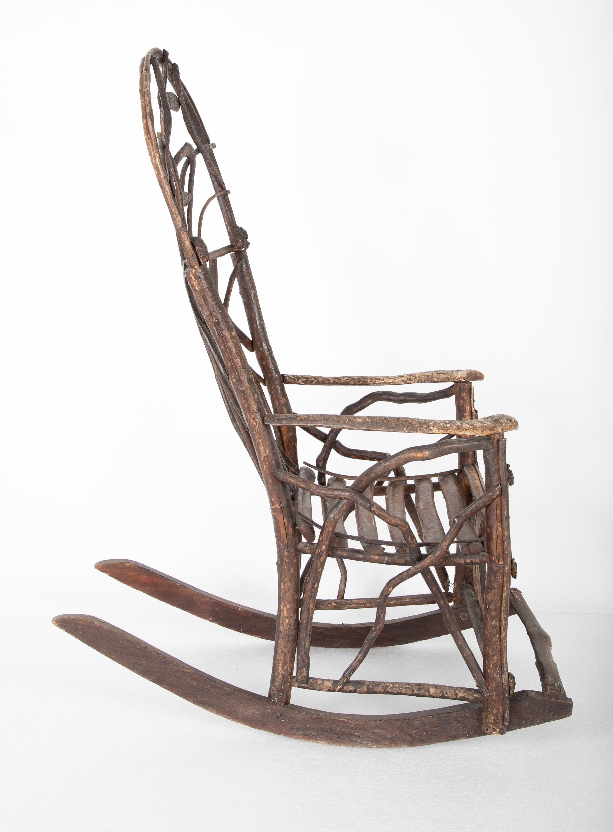 Rustic Rocking Chair Attributed to Rev. Ben Davis of Blowing Rock, NC 1