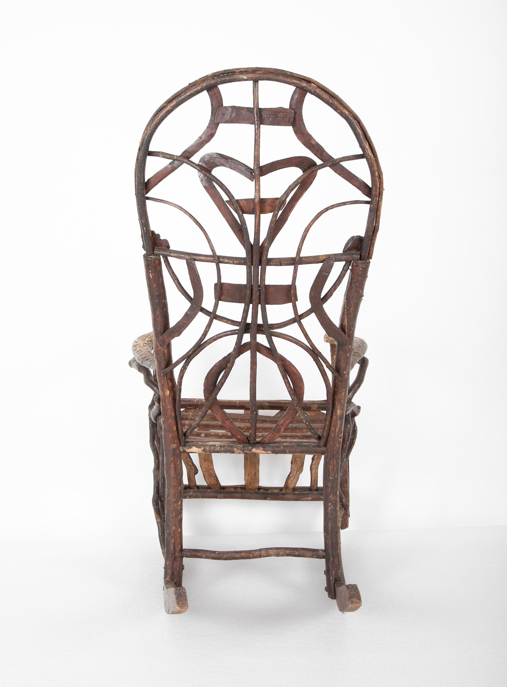 Rustic Rocking Chair Attributed to Rev. Ben Davis of Blowing Rock, NC 2