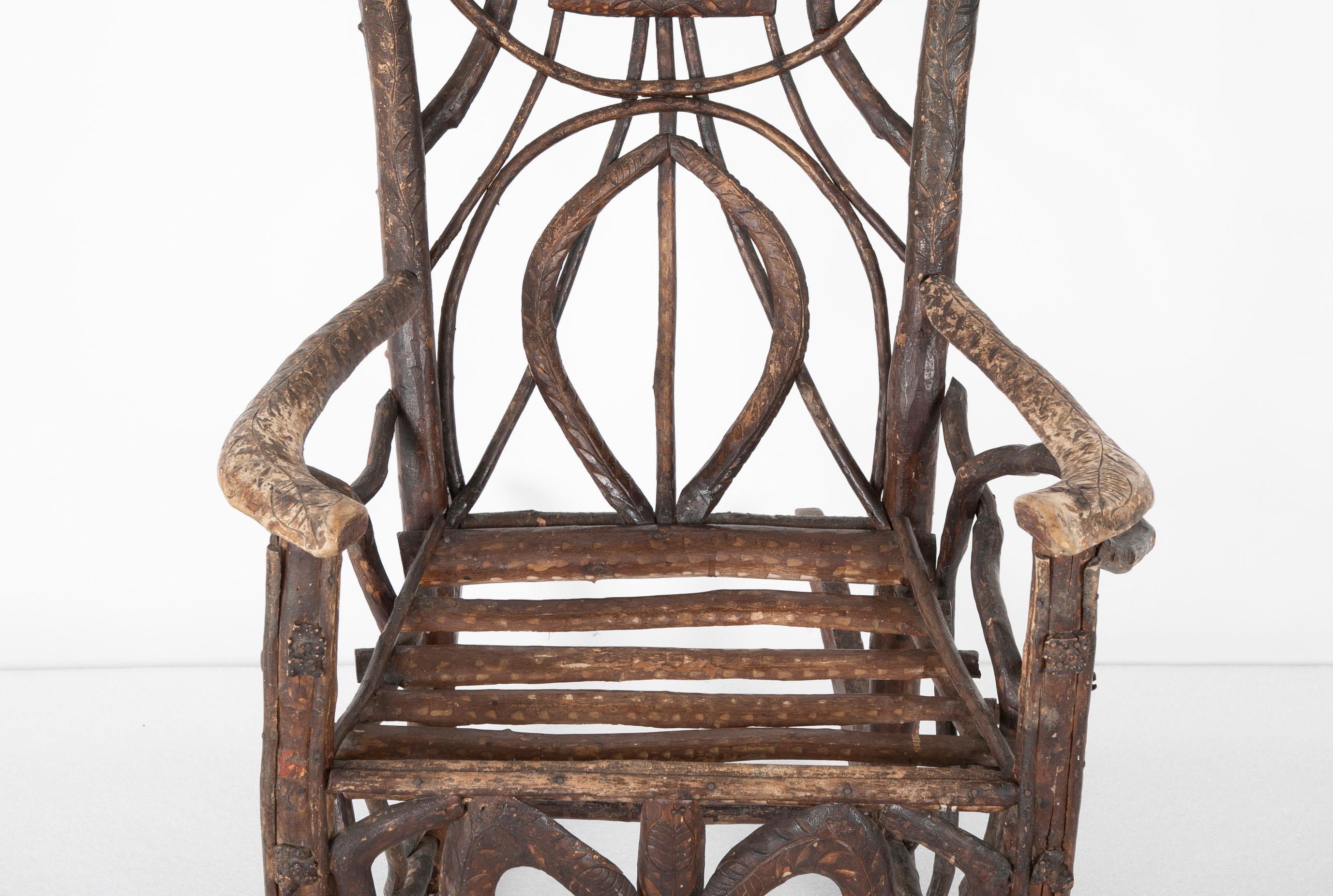 American Rustic Rocking Chair Attributed to Rev. Ben Davis of Blowing Rock, NC