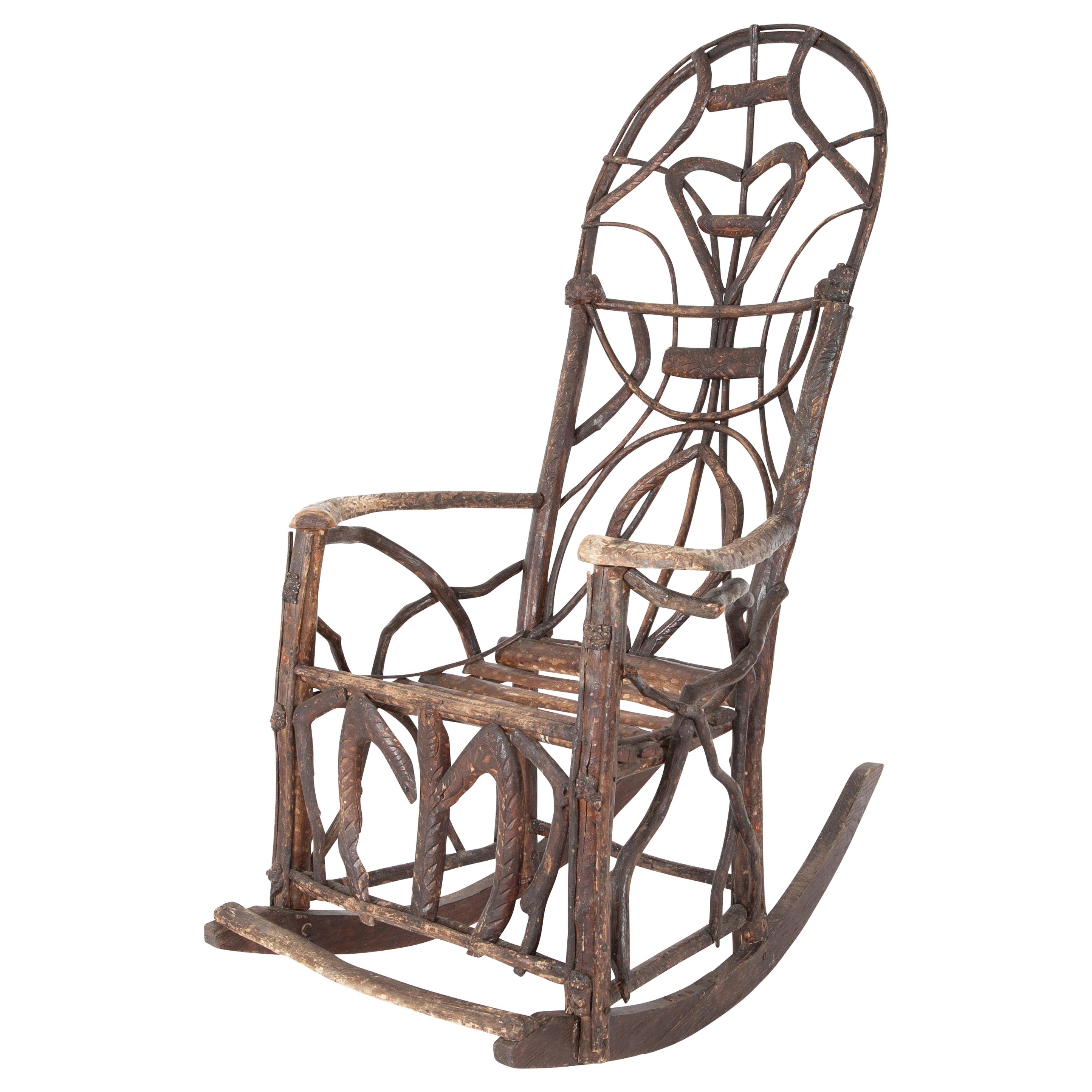 Rustic Rocking Chair Attributed to Rev. Ben Davis of Blowing Rock, NC