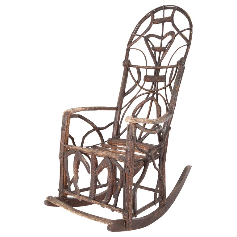 Rustic Rocking Chair Attributed to Rev. Ben Davis of Blowing Rock, NC ...