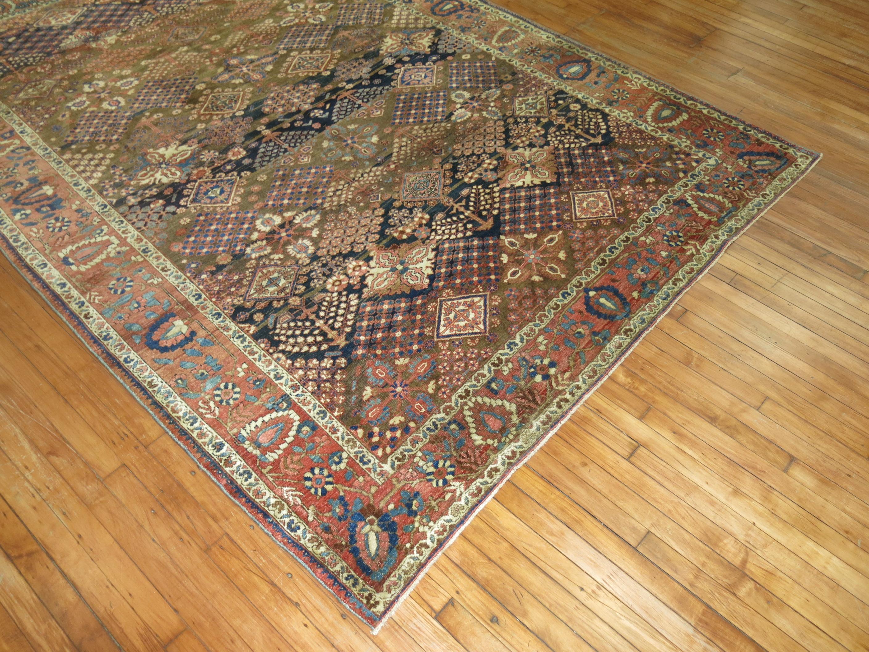 Rustic Room Size Persian Bakhtiari Rug For Sale 4
