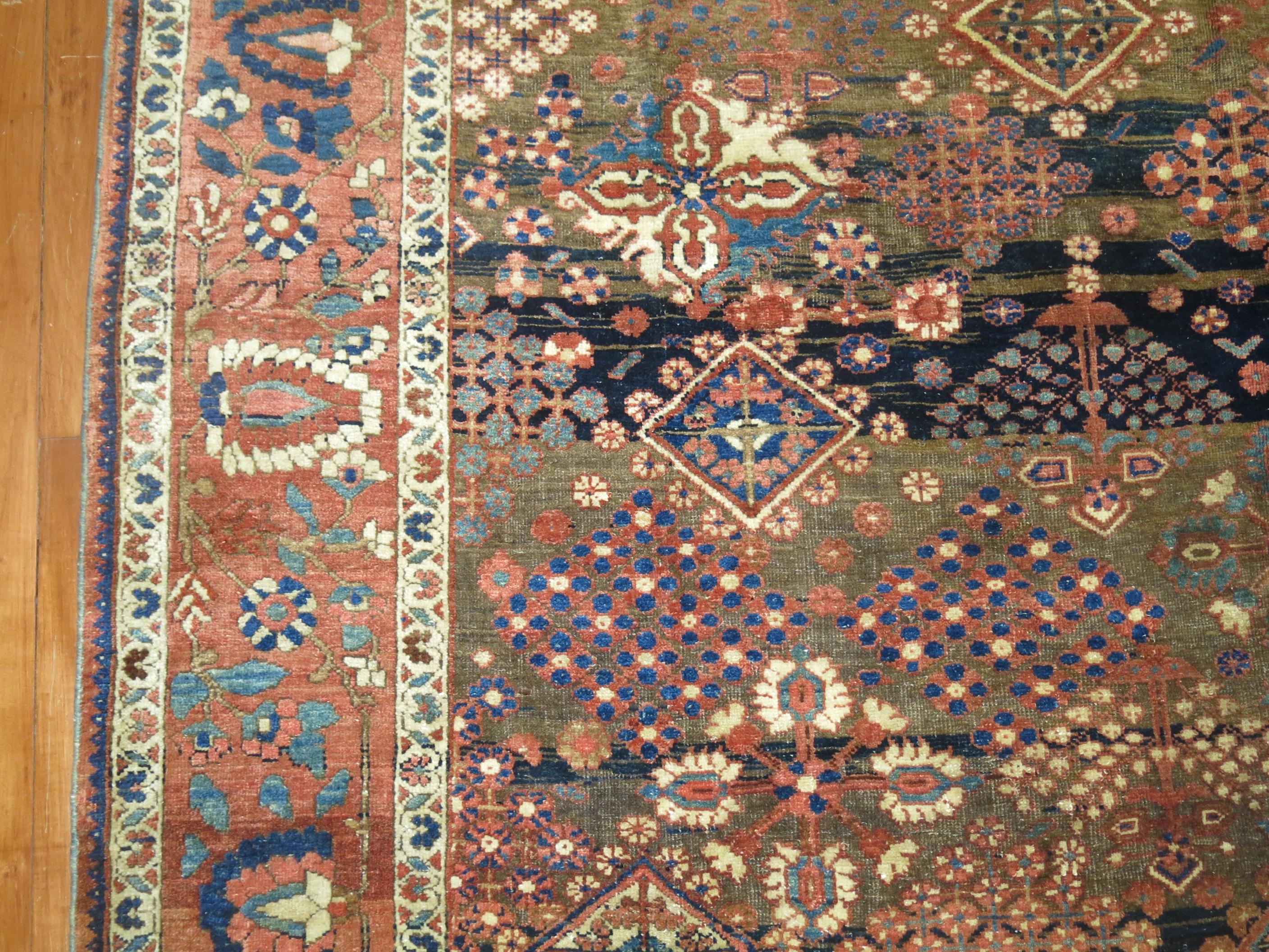Country Rustic Room Size Persian Bakhtiari Rug For Sale