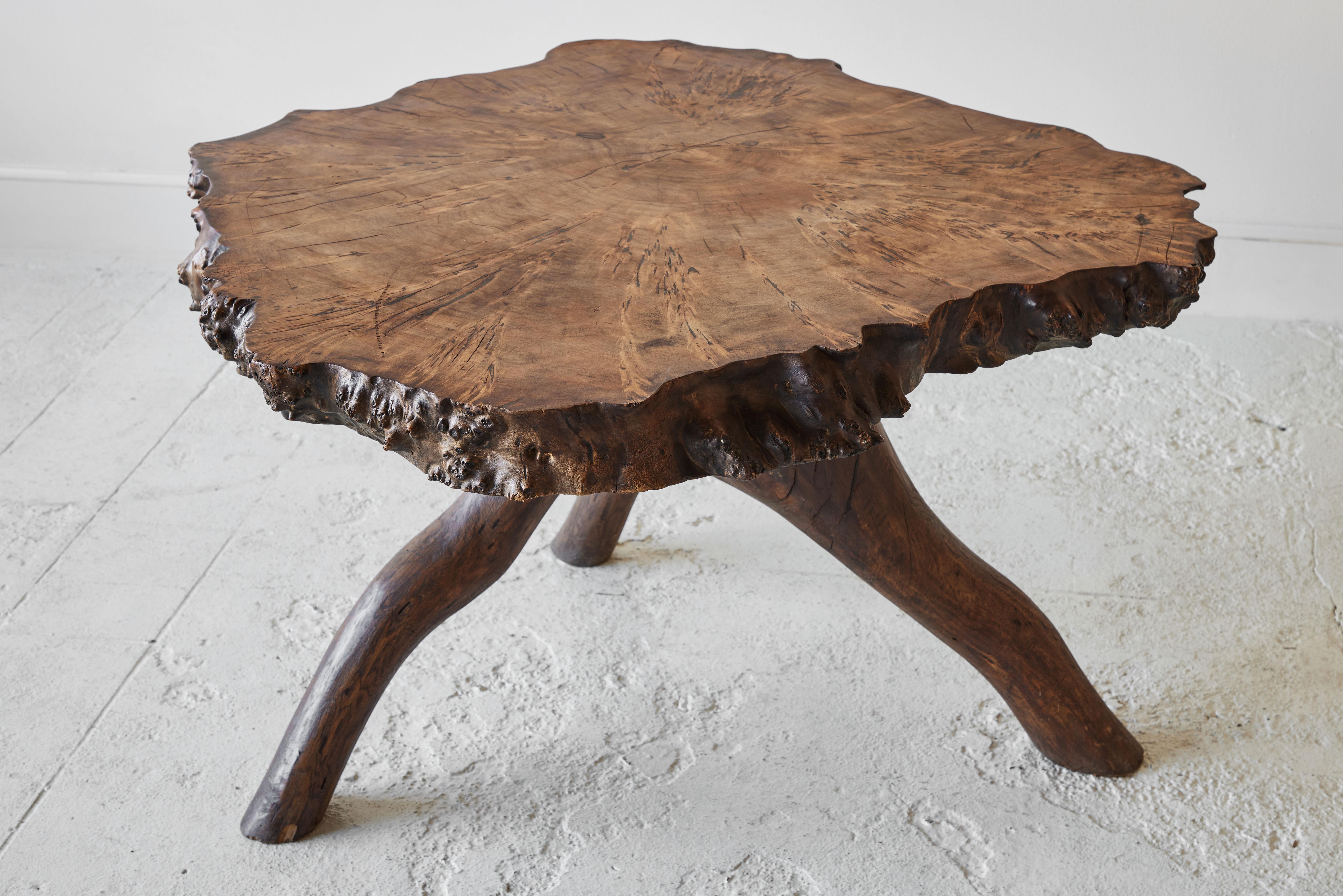 Rustic Root Table with Four Stools 1