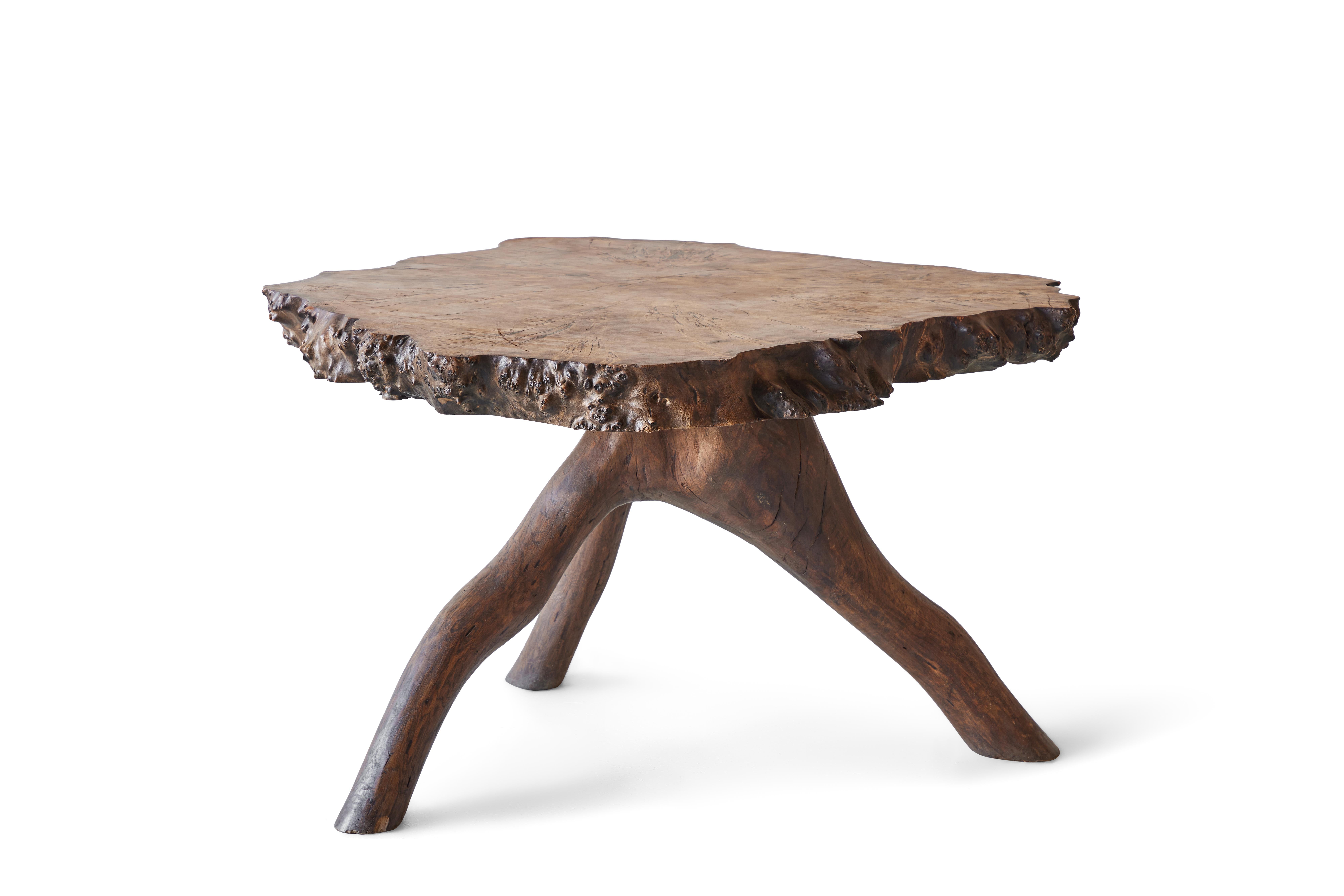 Rustic Root Table with Four Stools 3