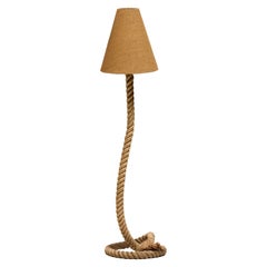 Rustic Rope Floor Lamp with Jute Shade, France, 1970s