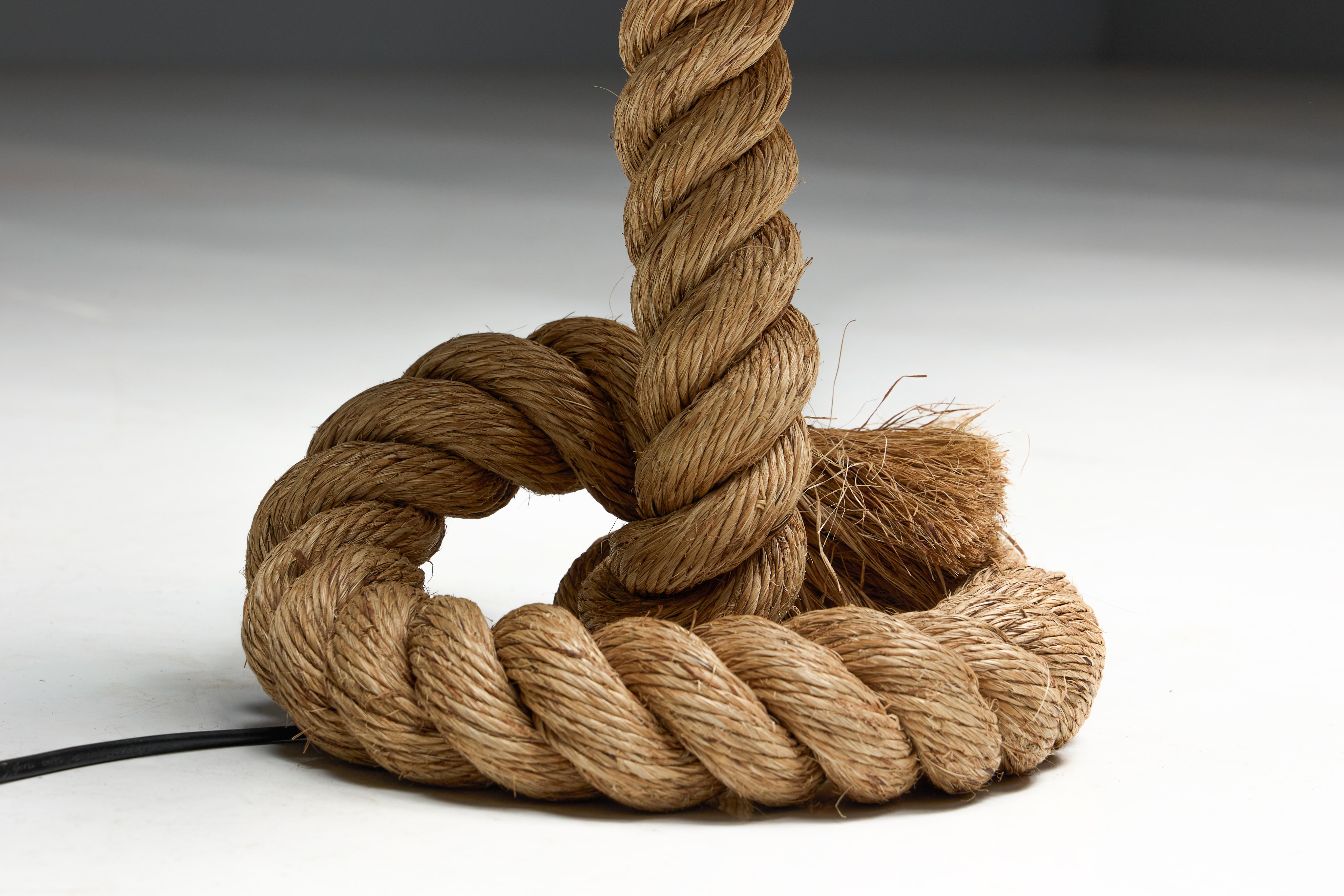 Rustic Rope Table Lamp with Jute Shade, France, 1970s For Sale 5