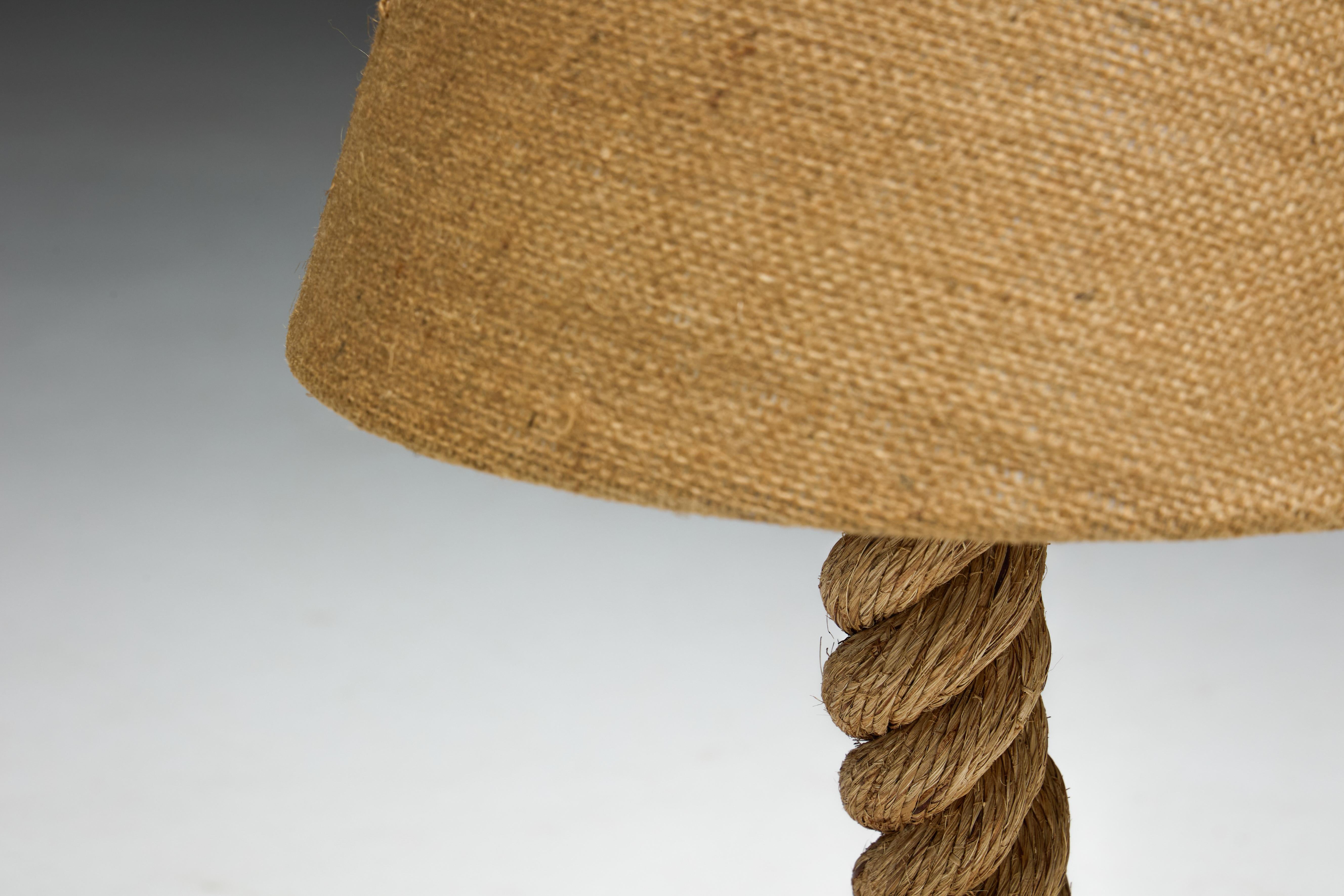 Rustic Rope Table Lamp with Jute Shade, France, 1970s For Sale 6