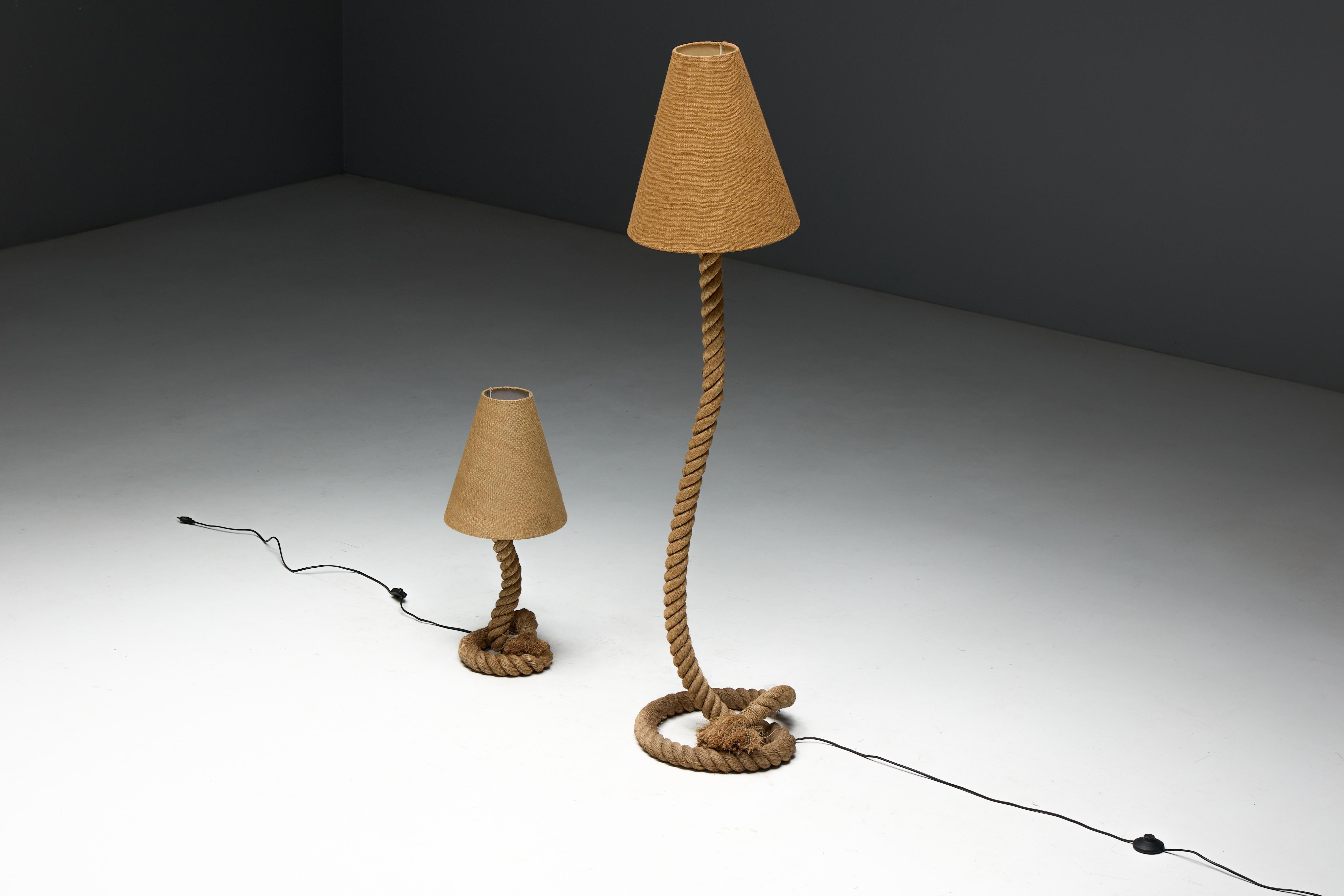 Rustic Rope Table Lamp with Jute Shade, France, 1970s For Sale 10