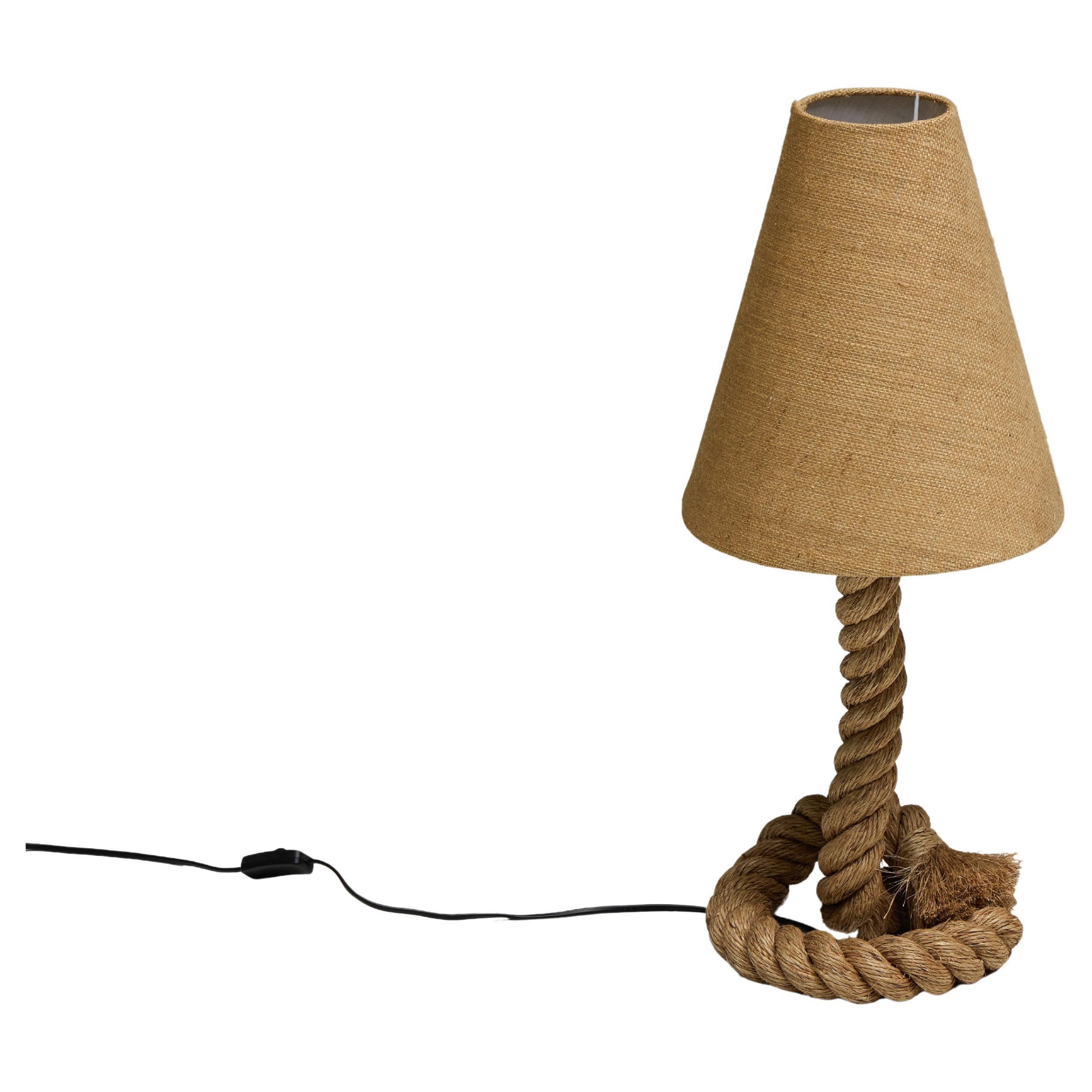 Rustic Rope Table Lamp with Jute Shade, France, 1970s