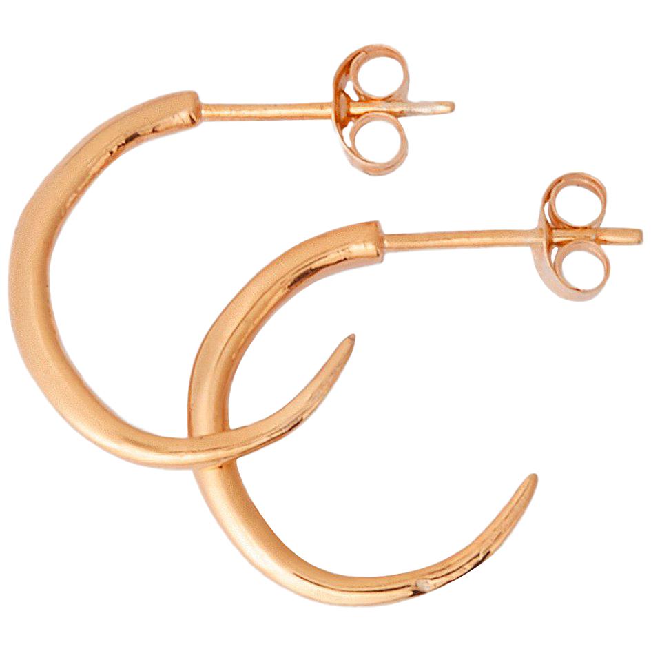 Pendientes de aro de oro rosa rústico en venta