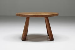 Rustic Round Coffee Table, Mid-Century Modern, Minimalist, 1950's