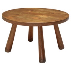 Rustic Round Coffee Table, Mid-Century Modern, Minimalist, 1950's