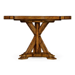 Rustic Round Dining Table, Walnut
