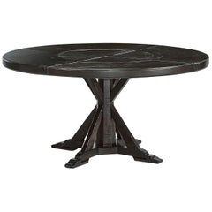 Rustic Round Dining Table, Dark Ale