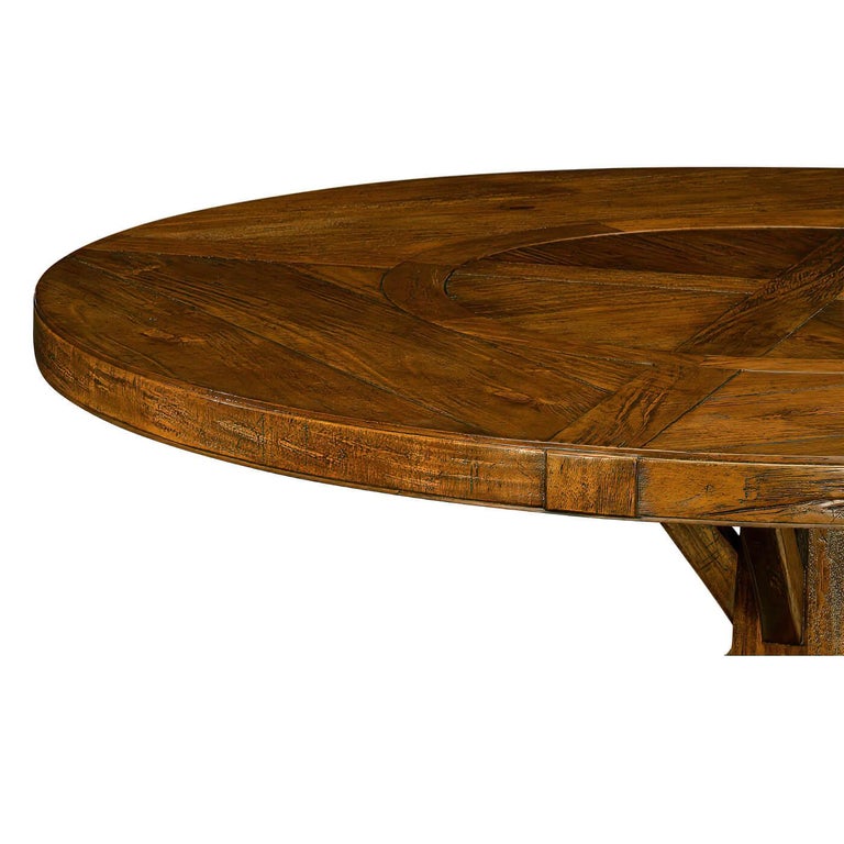 Rustic Round Dining Table, Walnut For Sale at 1stDibs