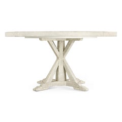 Rustic Round Dining Table, Whitewash