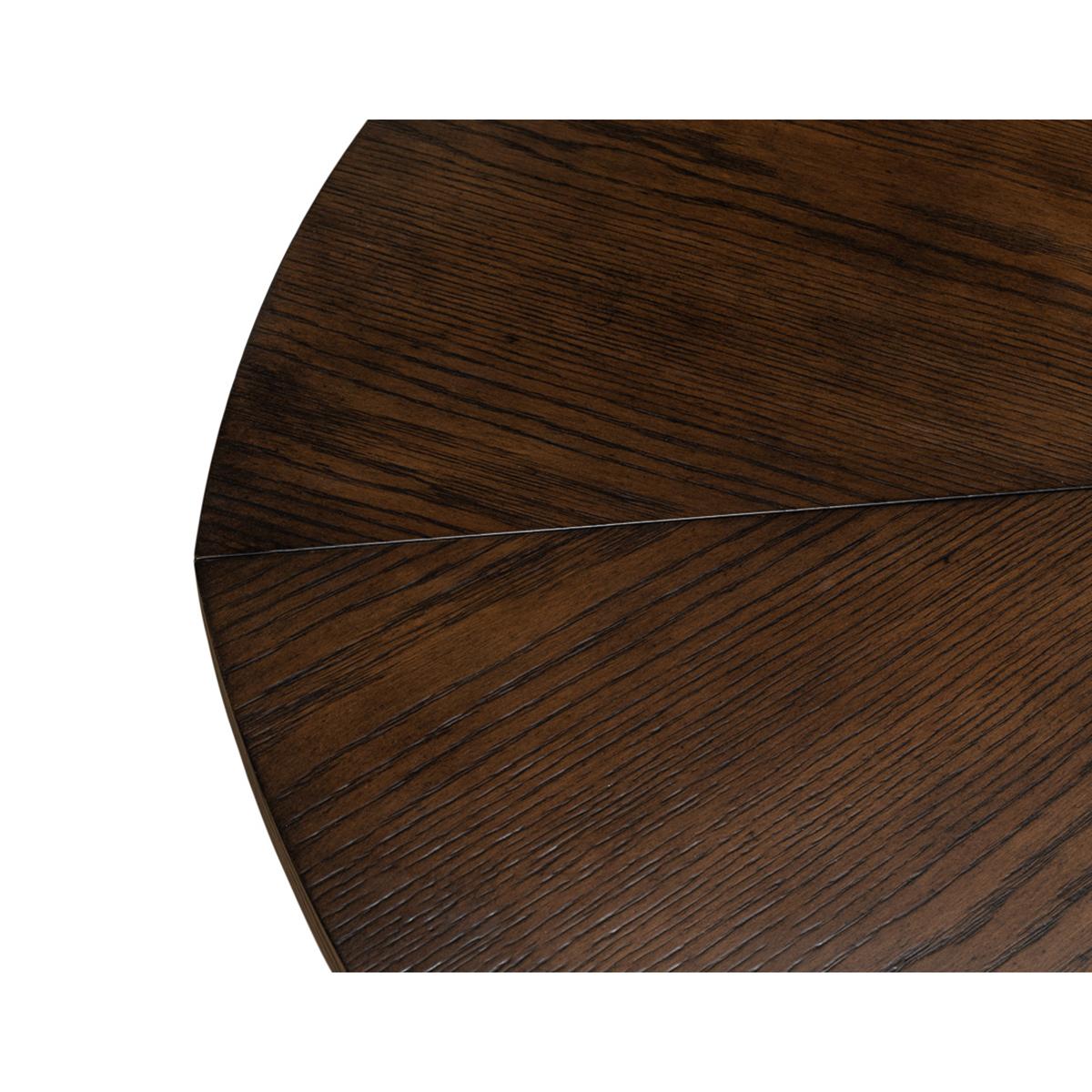 Rustic Round Dining Table, Burnt Brown 1