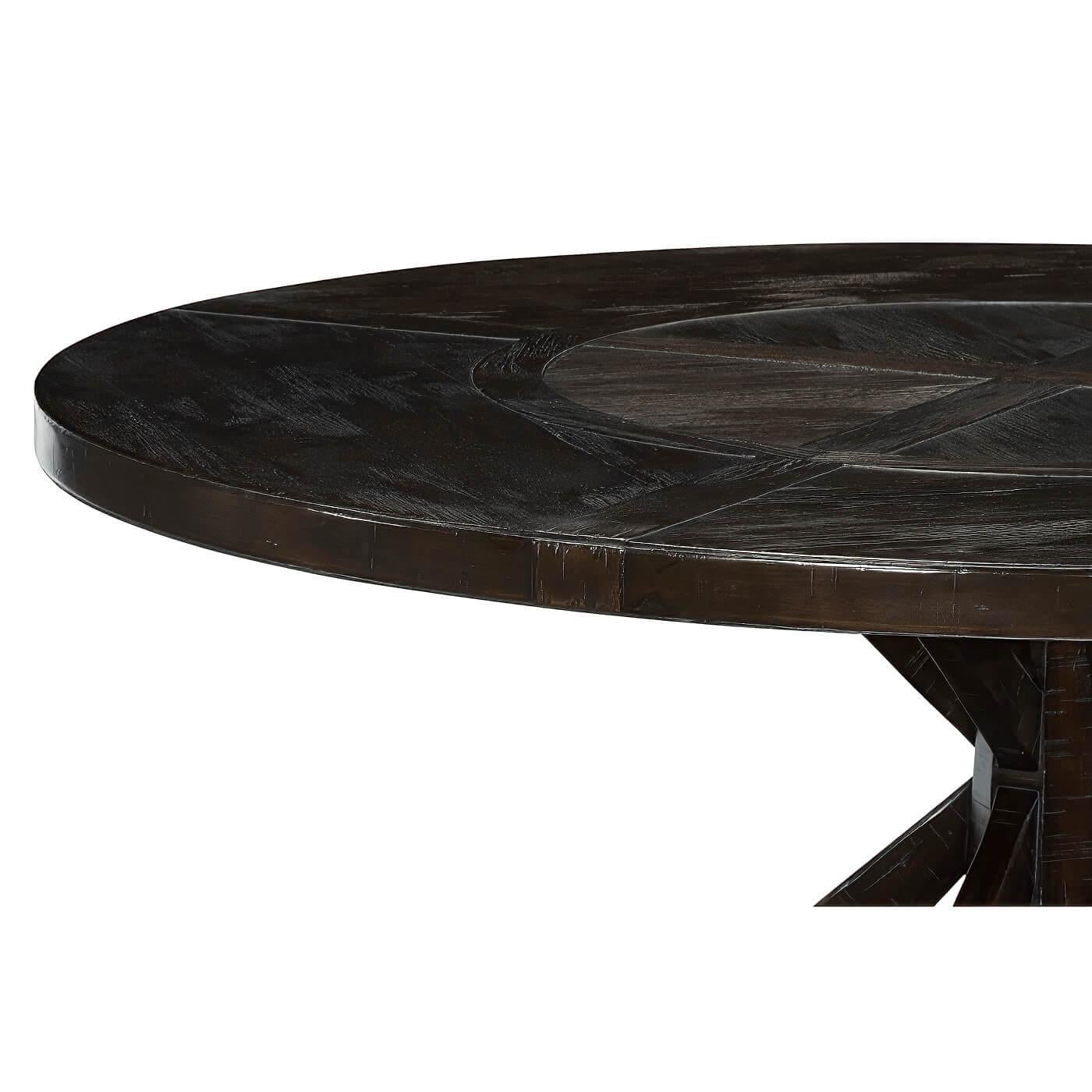 dark rustic dining table