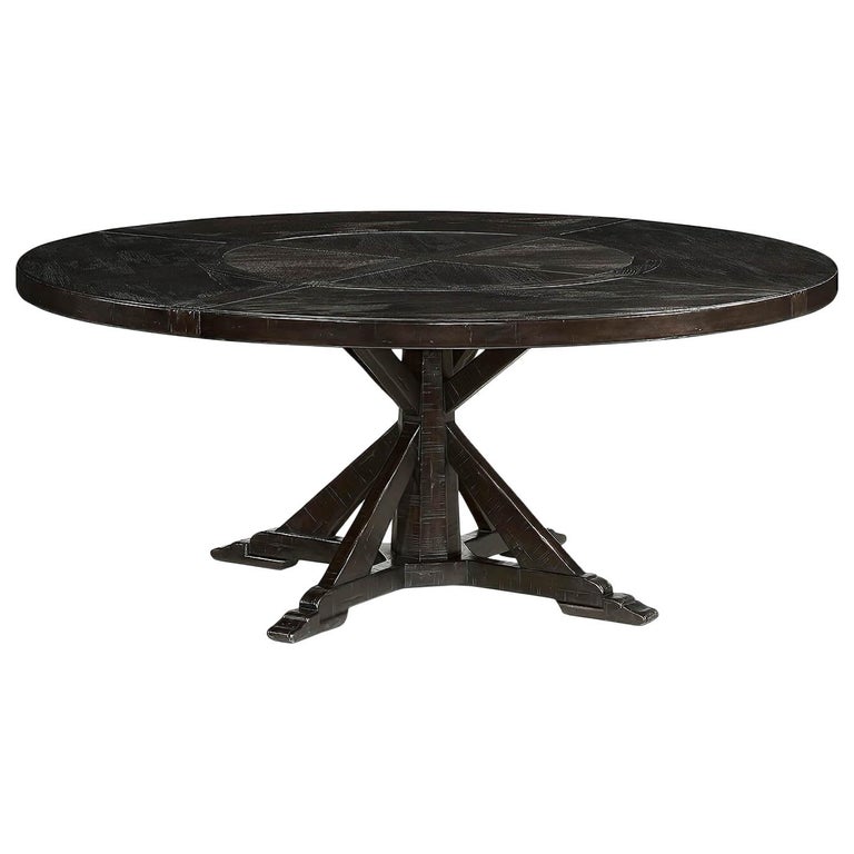 Rustic Round Dining Table Dark Ale For, Rustic Round Dining Table With Leaf