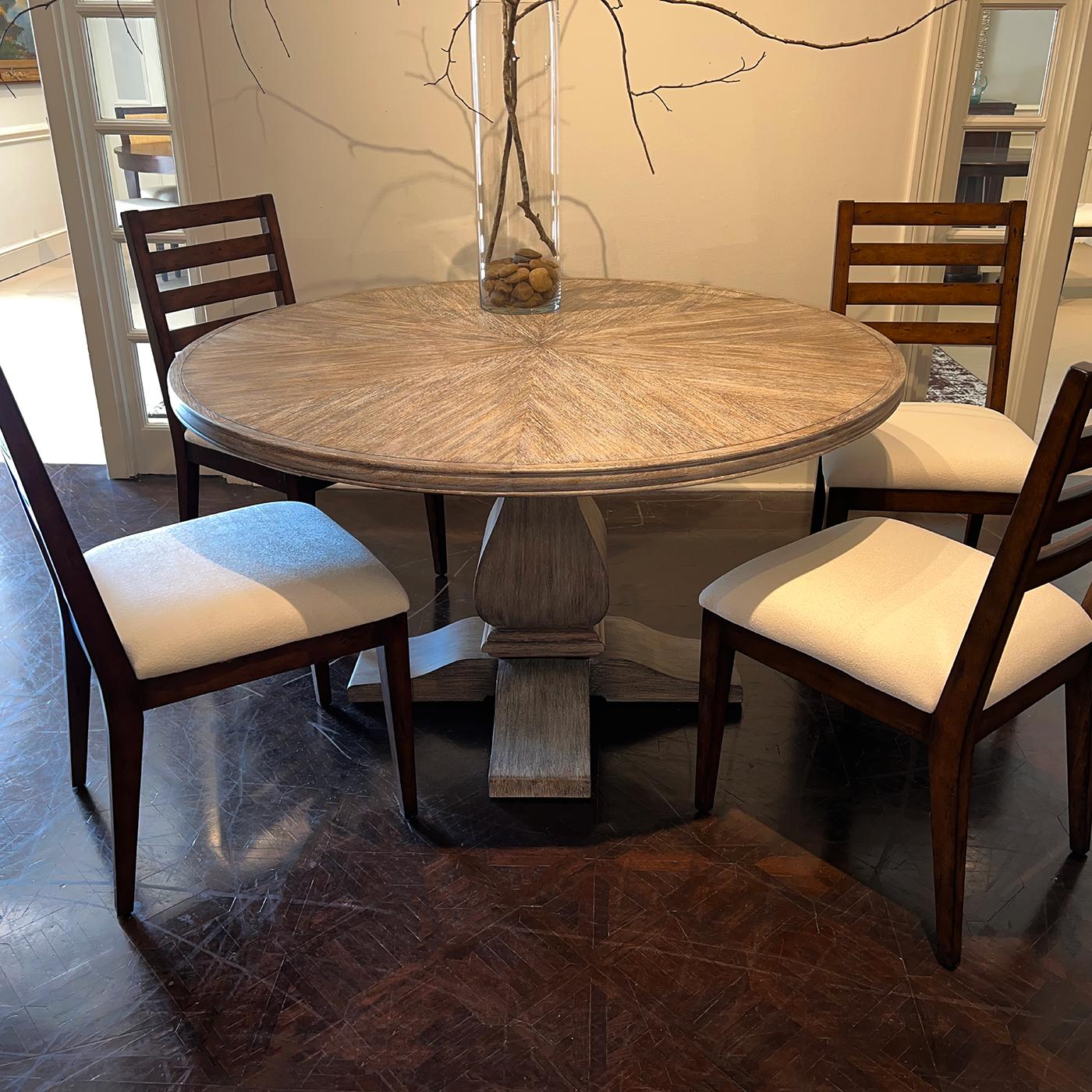Rustic Round Dining Table In New Condition For Sale In Westwood, NJ