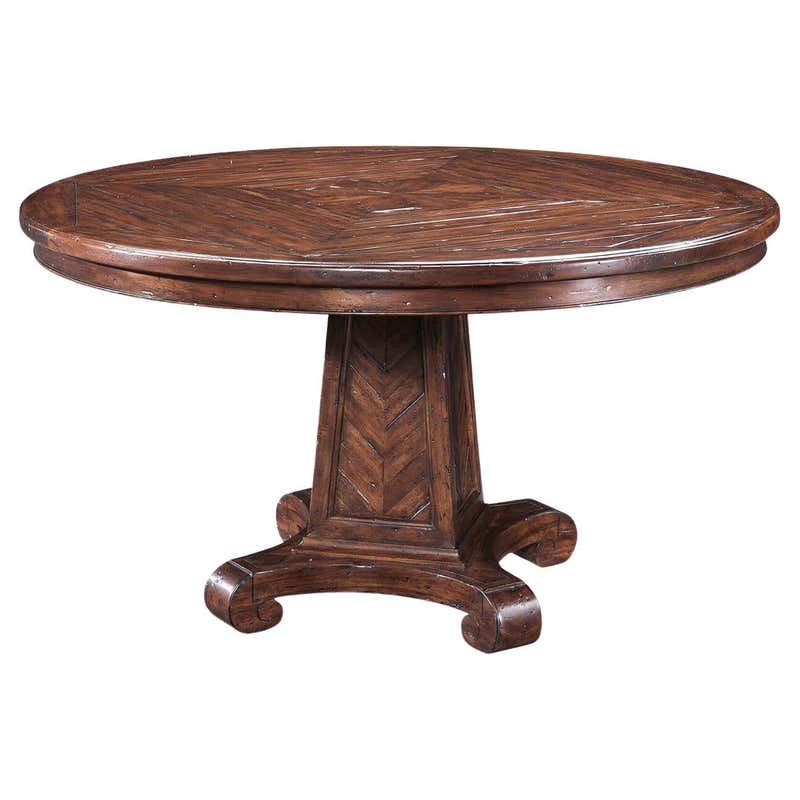 Rustic Round Dining Table, Walnut For Sale at 1stDibs | rustic walnut table