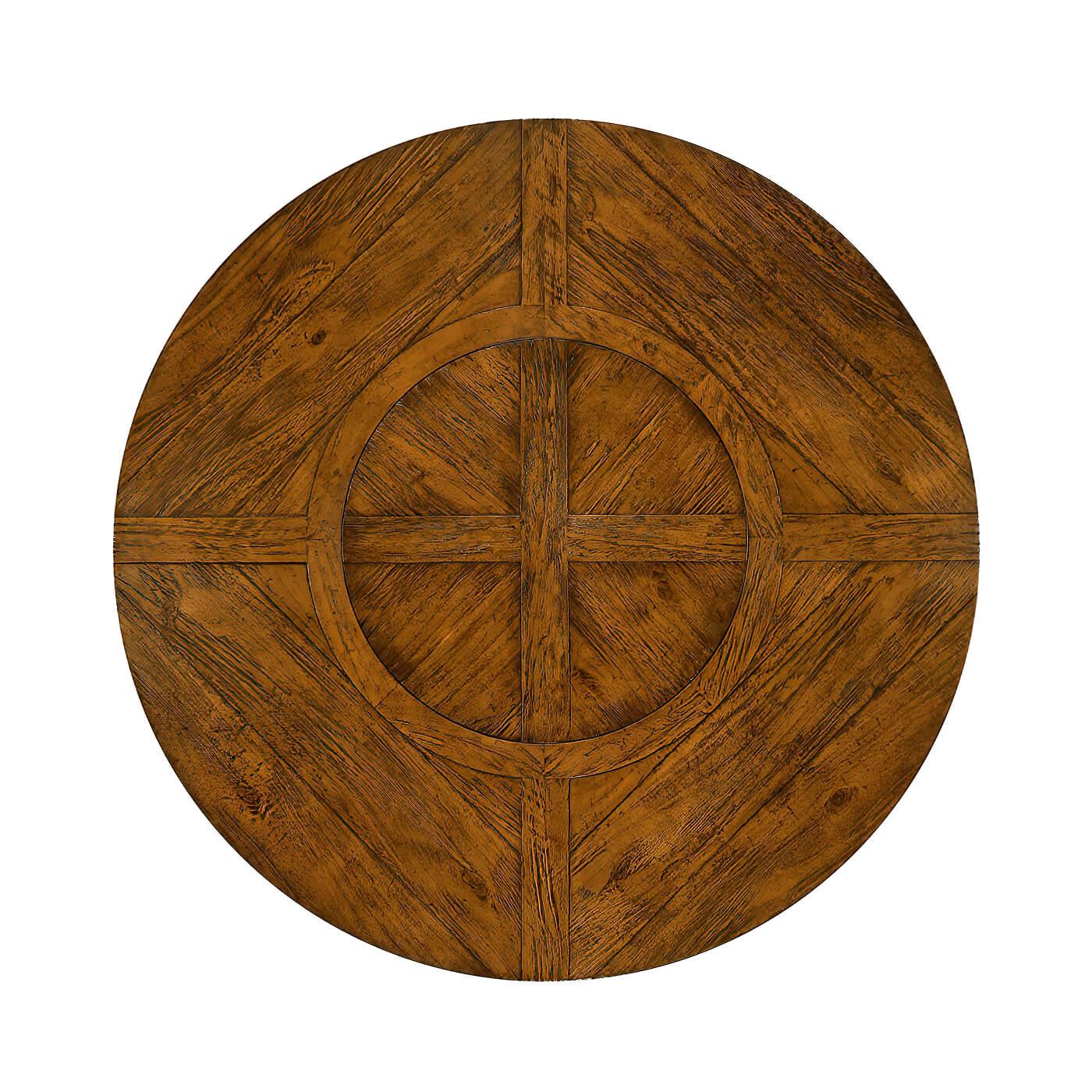 rustic circular dining table