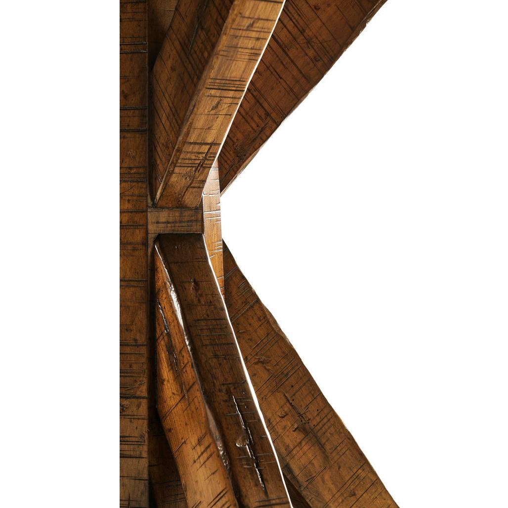 XXIe siècle et contemporain Table de salle à manger ronde rustique en noyer en vente