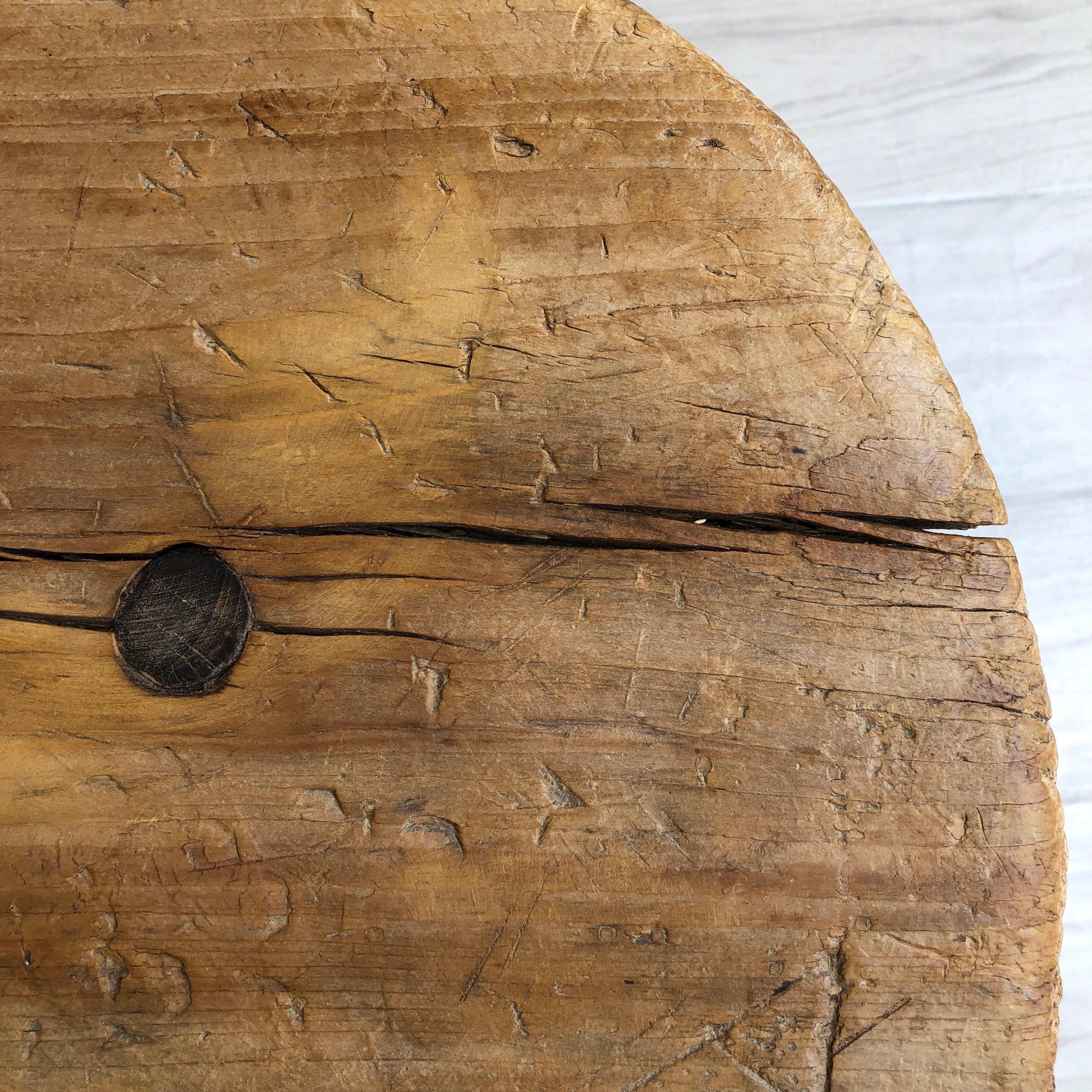 Cypress Rustic Round Side Table From Mexico