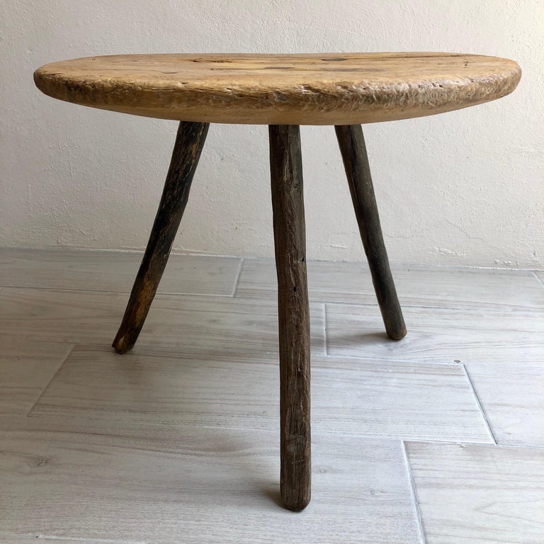 Rustic Round Side Table From Mexico At, Round Rustic End Table