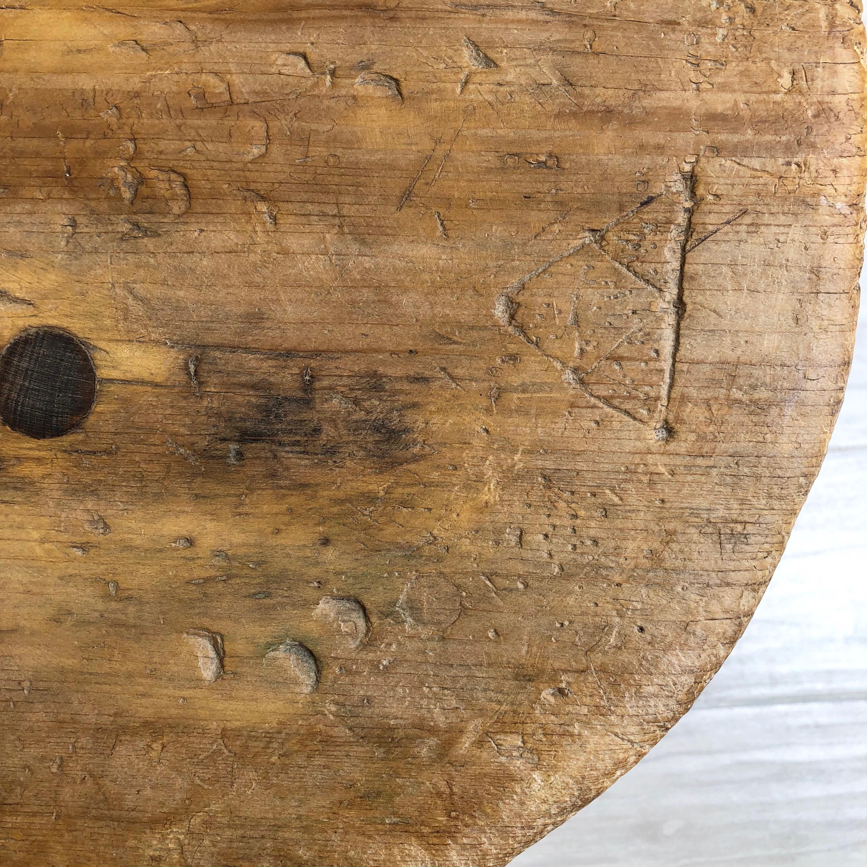 Mexican Rustic Round Side Table From Mexico