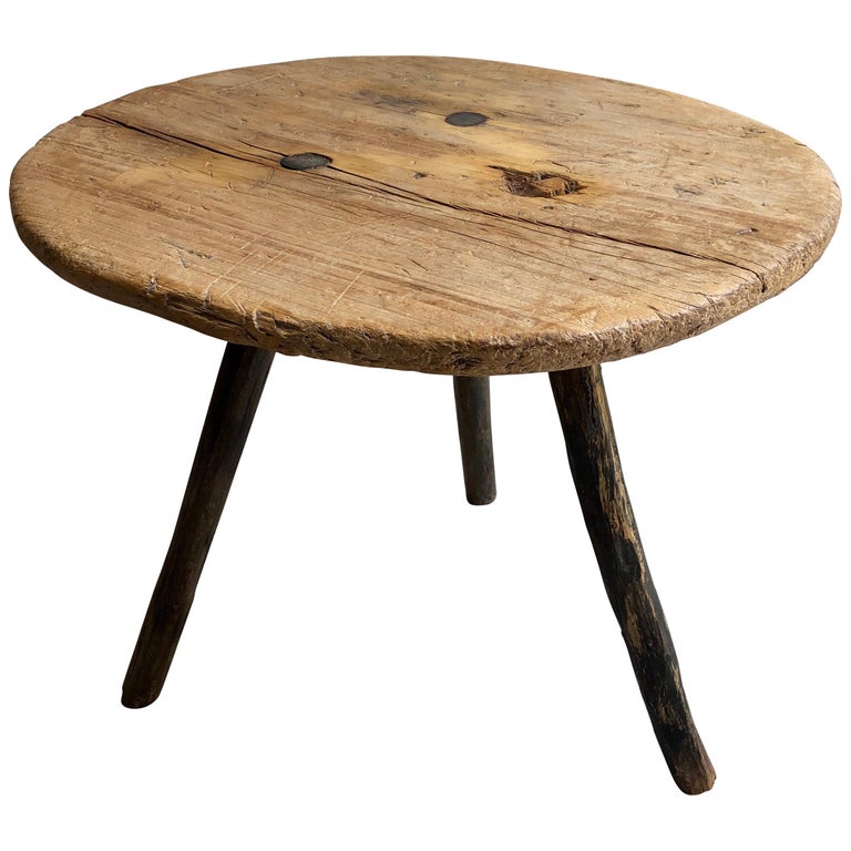 Rustic Round Side Table From Mexico at 1stDibs | mexican side table, rustic  wood round side table, rustic round end tables