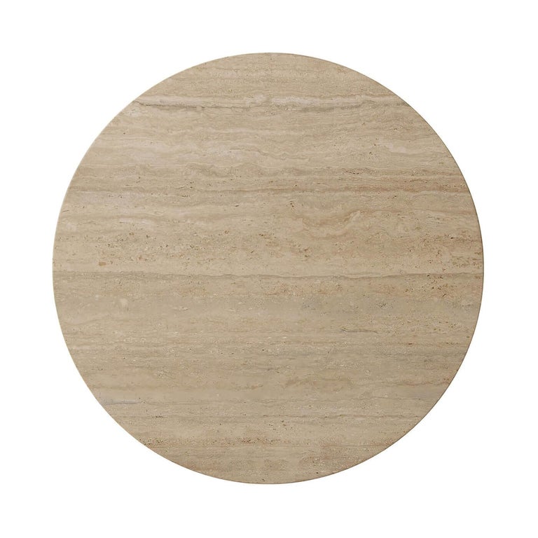 Rustic Round Travertine Top Coffee Table at 1stDibs