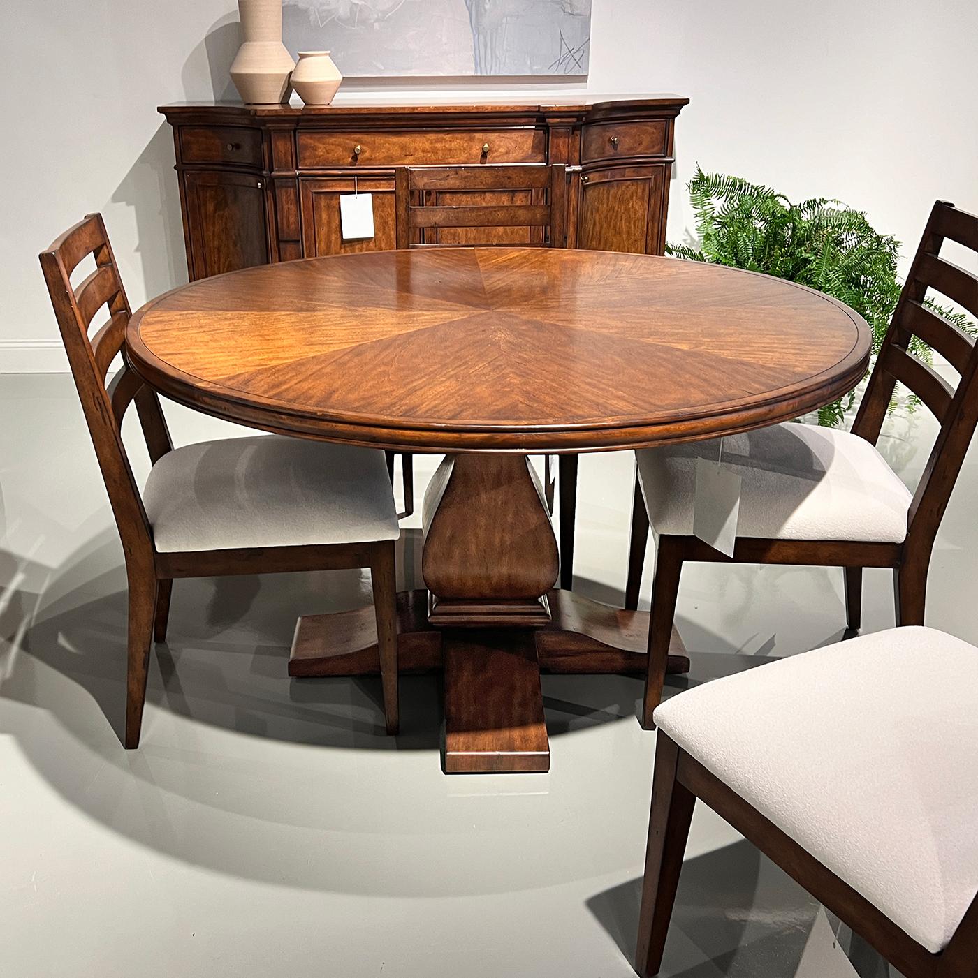 Vietnamese Rustic Round Wood Dining Table For Sale