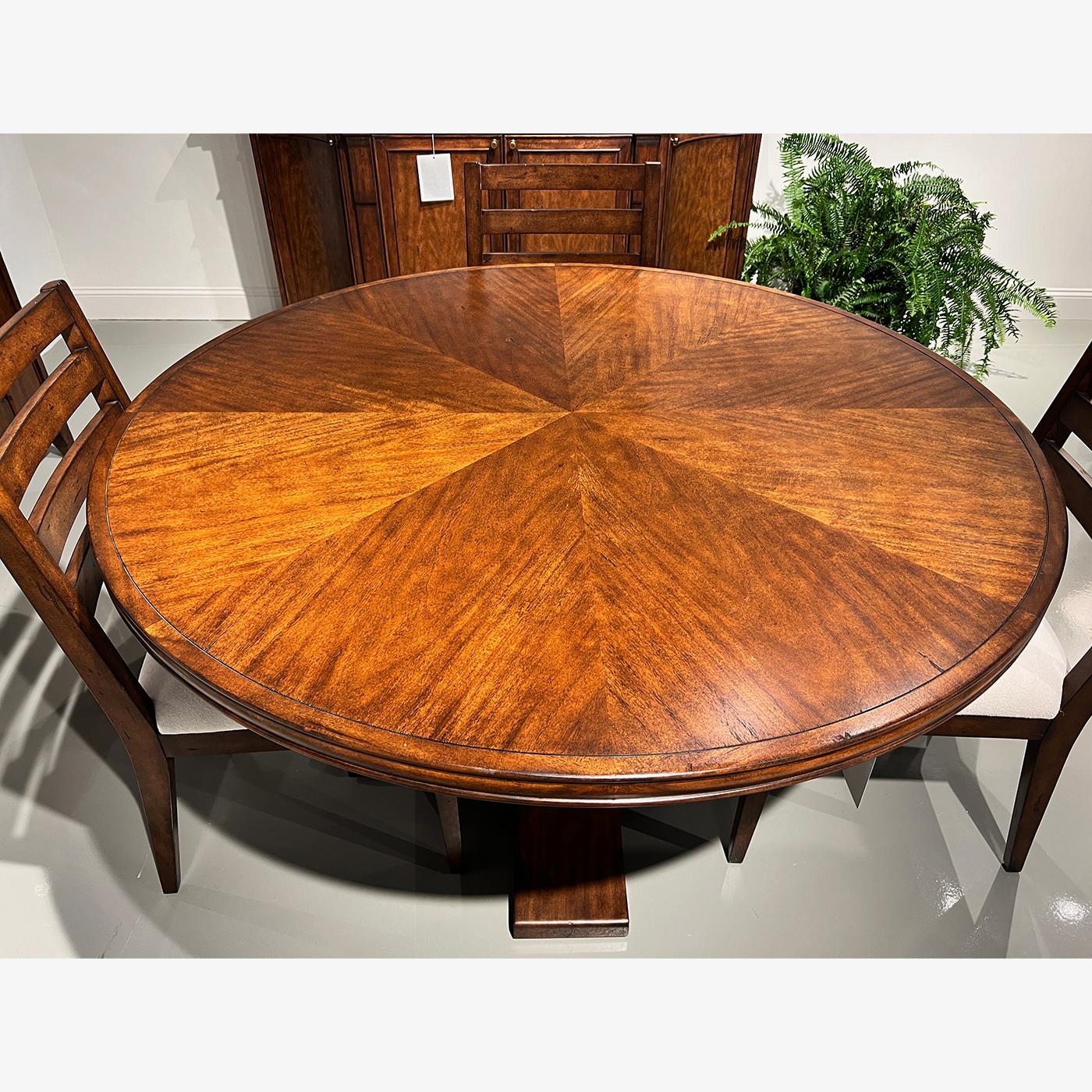 Rustic Round Wood Dining Table In New Condition For Sale In Westwood, NJ