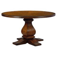 Mesa de Comedor Redonda de Madera Rústica