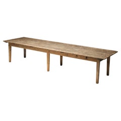 Used Rustic Rural Farmhouse Dining Table, France, 19th Century