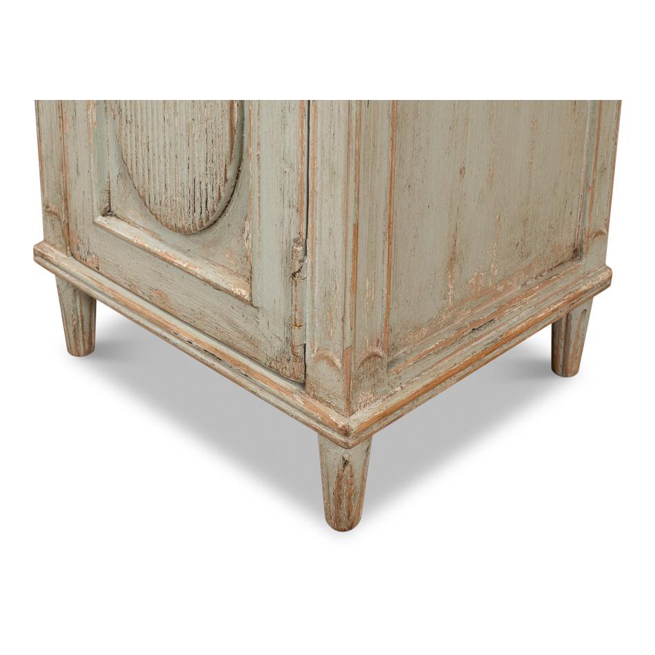 Rustic Sage Painted Bedside Table For Sale 3