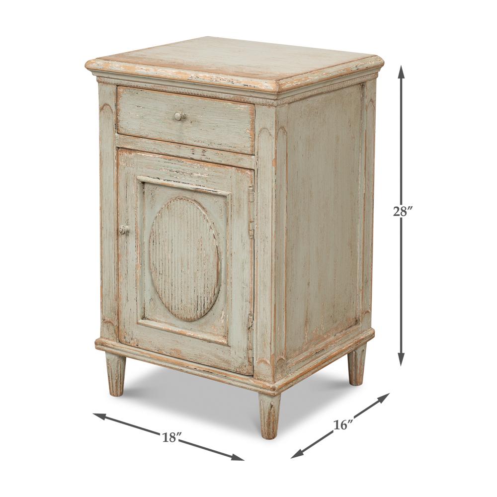 Rustic Sage Painted Bedside Table For Sale 4