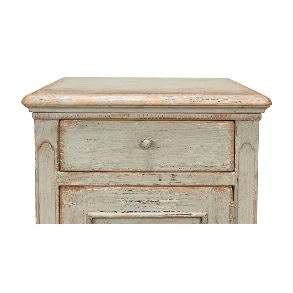 Rustic Sage Painted Bedside Table For Sale 2