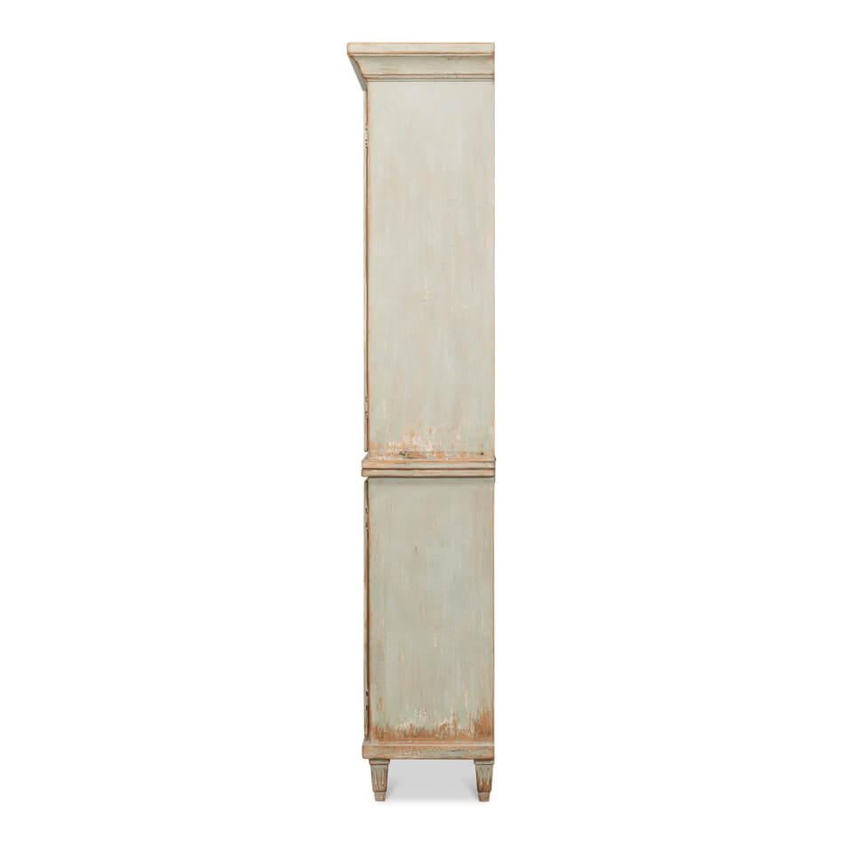 Wood Rustic Sage Painted Cabinet For Sale