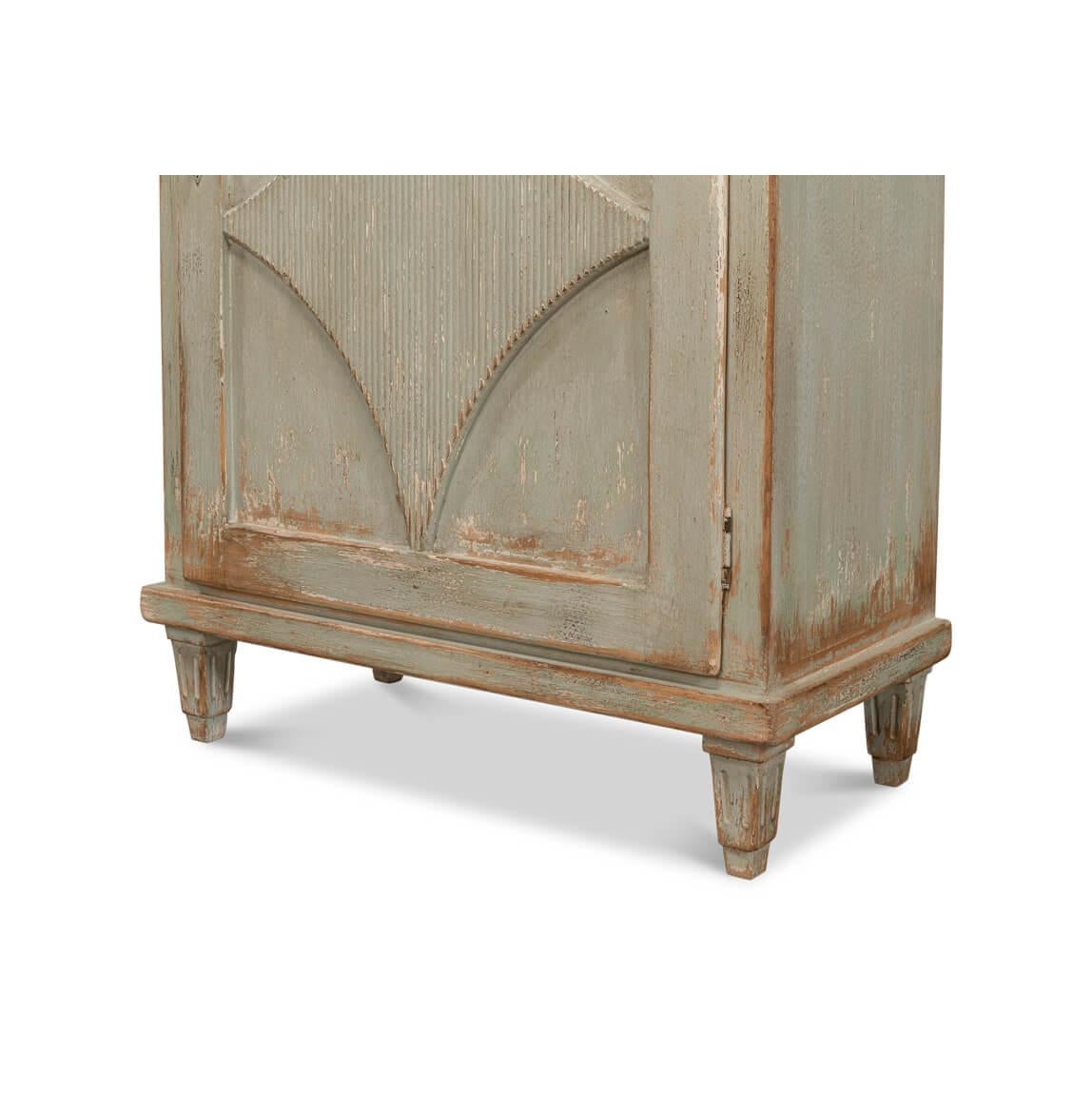 Wood Rustic Sage Painted Cabinet