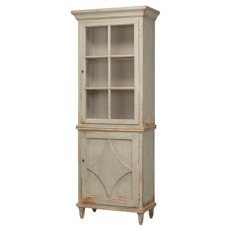 Rustic Sage Painted Cabinet For Sale