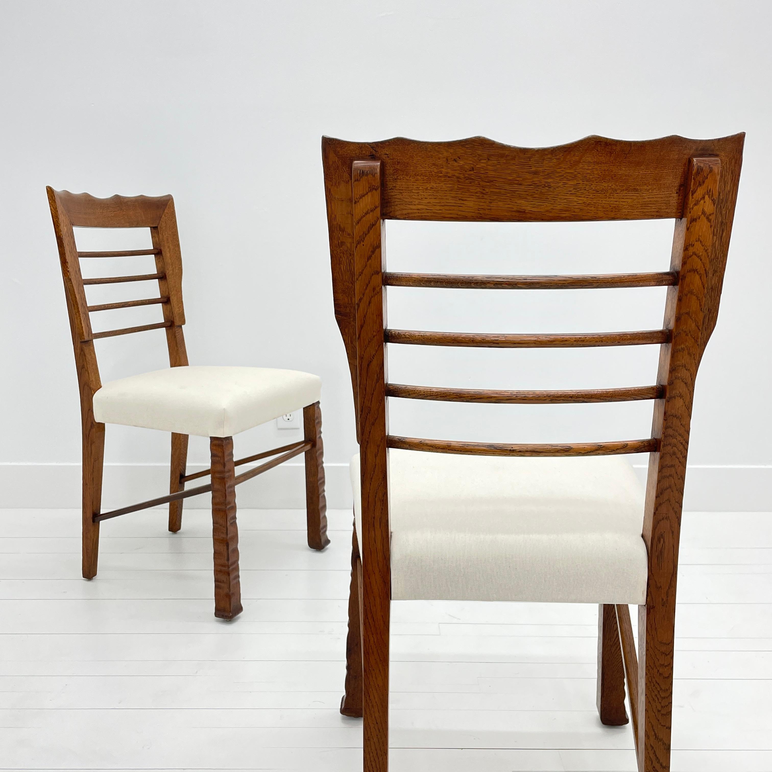 Rustic Scalloped Edge Dining Chairs, Set of 10, Italy, 1940's For Sale 2